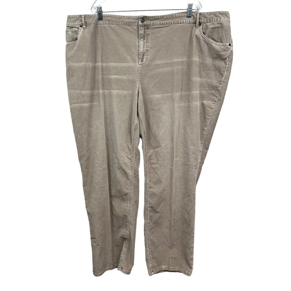 J. Jill Corduroy Pants Boyfriend Stretch Straight High Rise Beige Women Size 28*